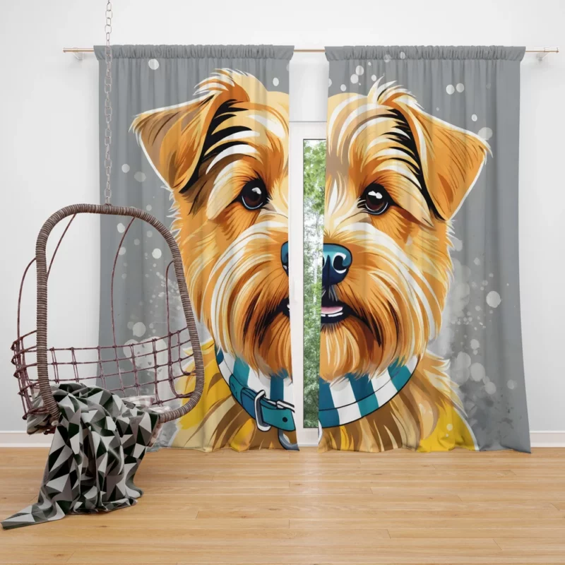 Teen Norfolk Terrier Pal Birthday Joy Curtain