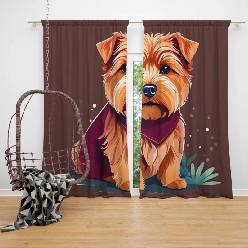 Teen Norfolk Terrier Wonderland Dog Love Curtain