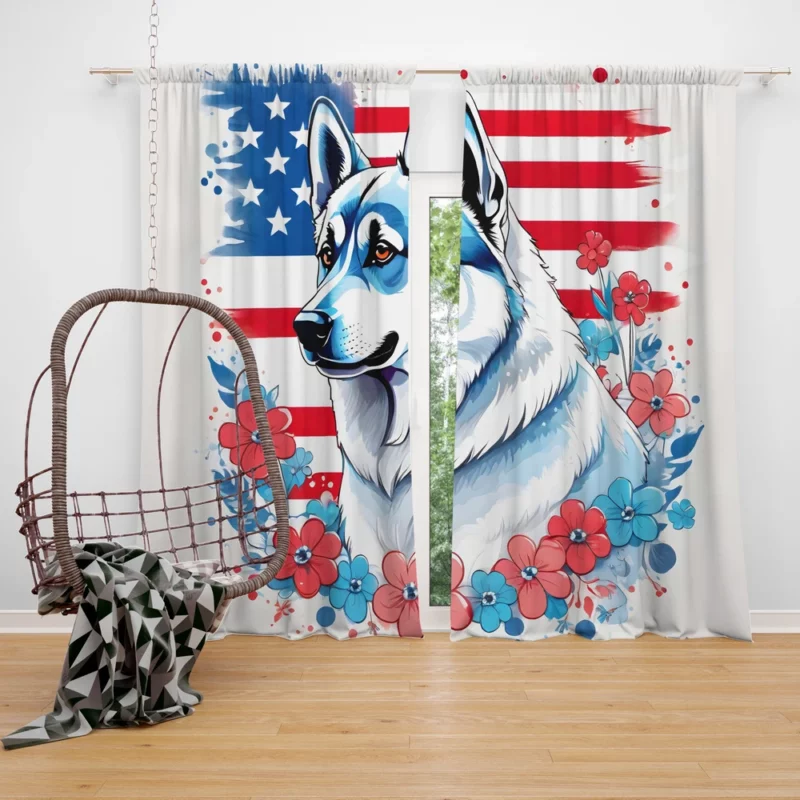 Teen Norwegian Elkhound Wonderland Dog Love Curtain
