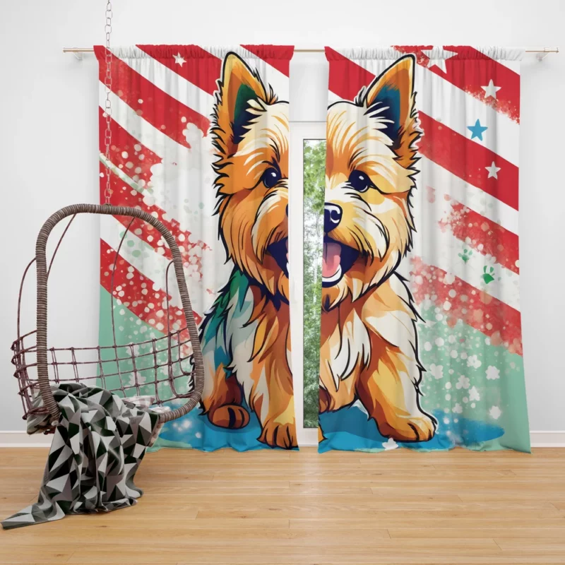 Teen Norwich Terrier Wonderland Dog Love Curtain