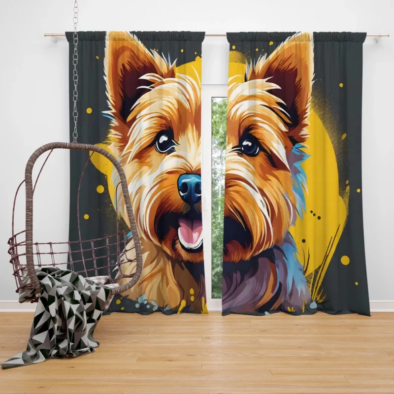 Teen Stylish Home Norwich Terrier Decor Curtain