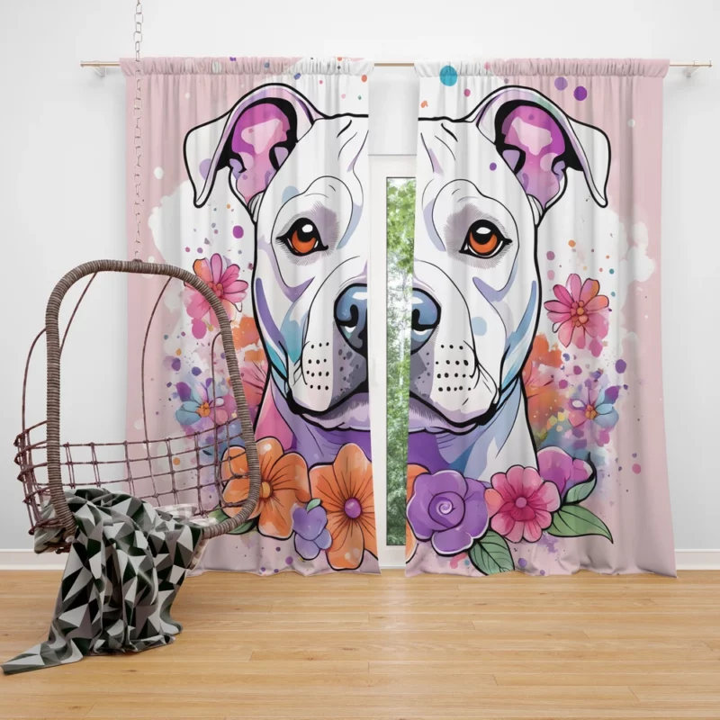 Terrier Charm Staffordshire Bull Terrier Dog Curtain