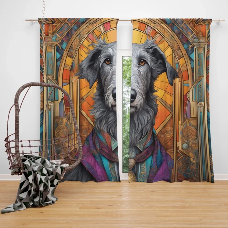 The Agile Scottish Deerhound Dog Curtain