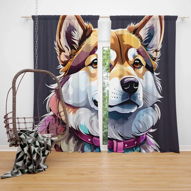 The Agile Shikoku Japanese Dog Curtain