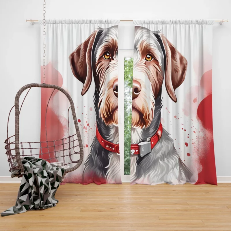 The Agile Slovakian Wirehaired Pointer Dog Curtain