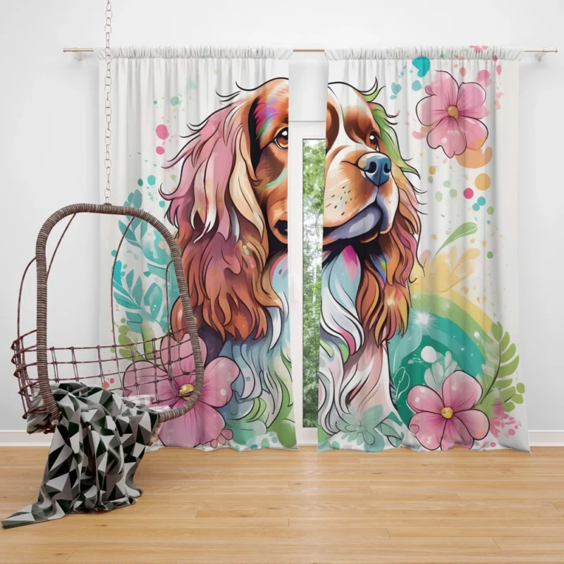The Agile Sussex Spaniel Dog Curtain