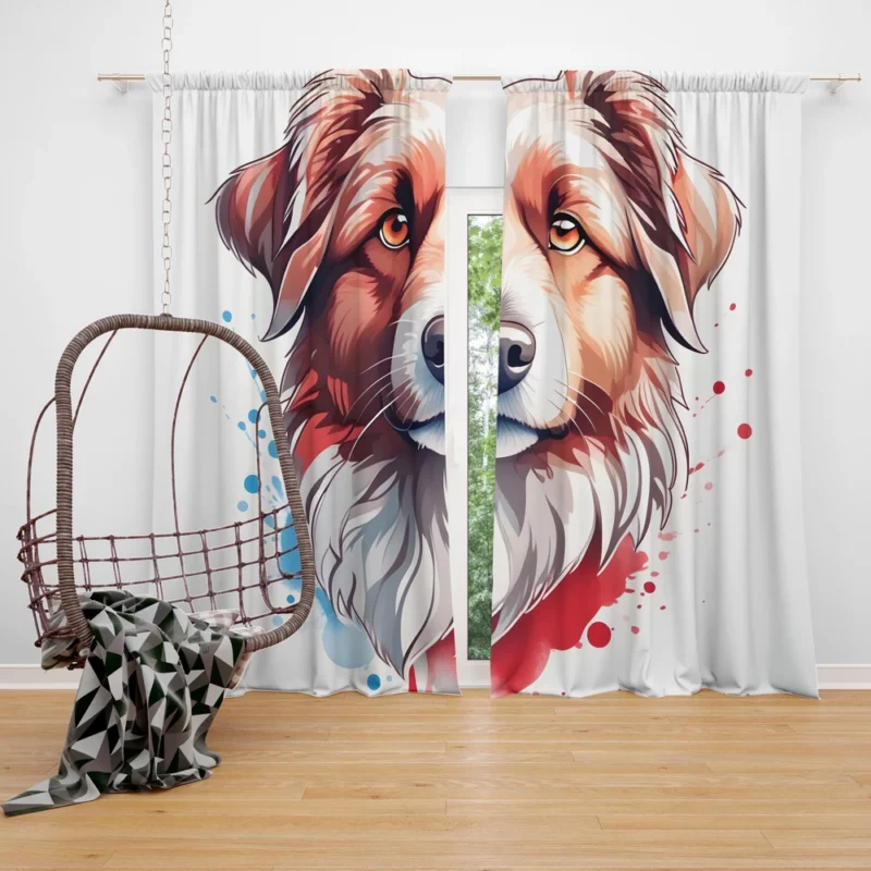 The Agile and Loyal Pyrenean Shepherd Dog Curtain
