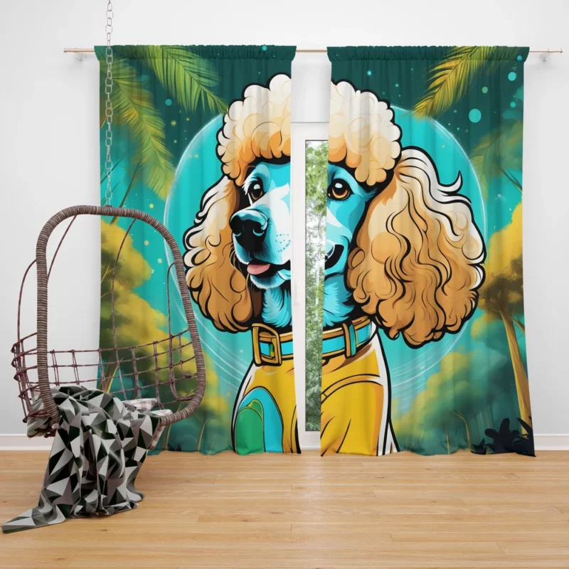 The Elegant Poodle Graceful Dog Curtain