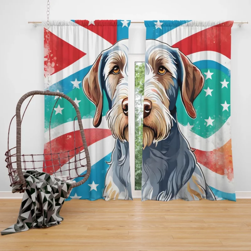 The Loyal Slovakian Wirehaired Pointer Dog Curtain