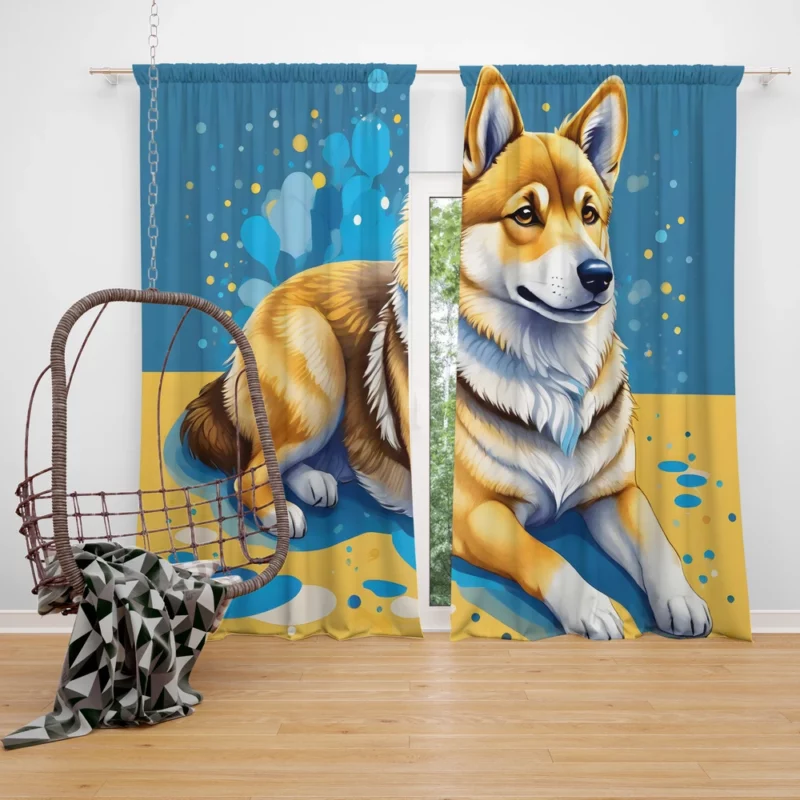 The Loyal Swedish Vallhund Dog Curtain