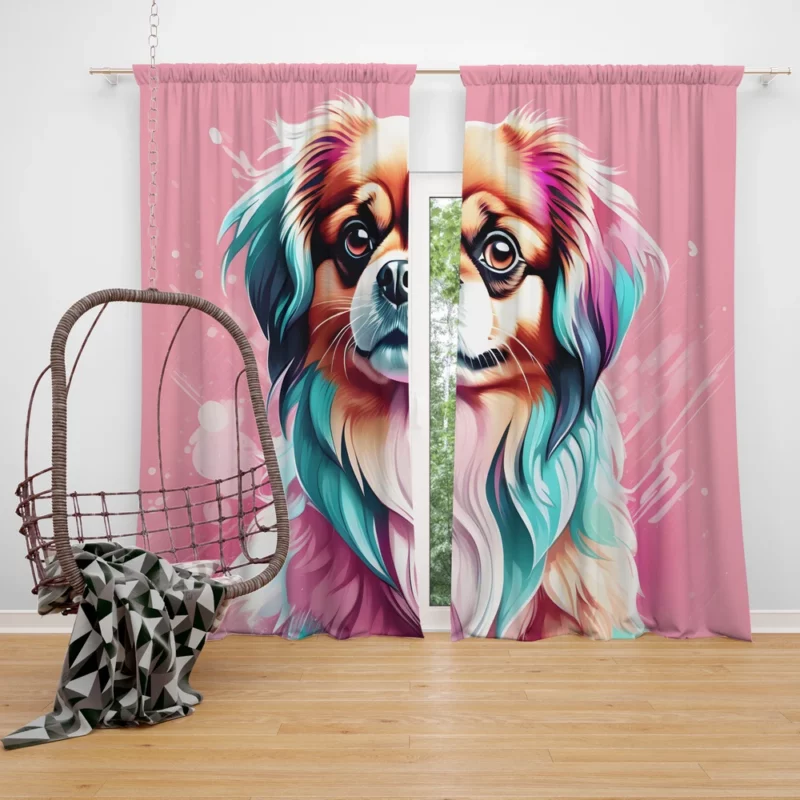 The Loyal Tibetan Spaniel Dog Curtain