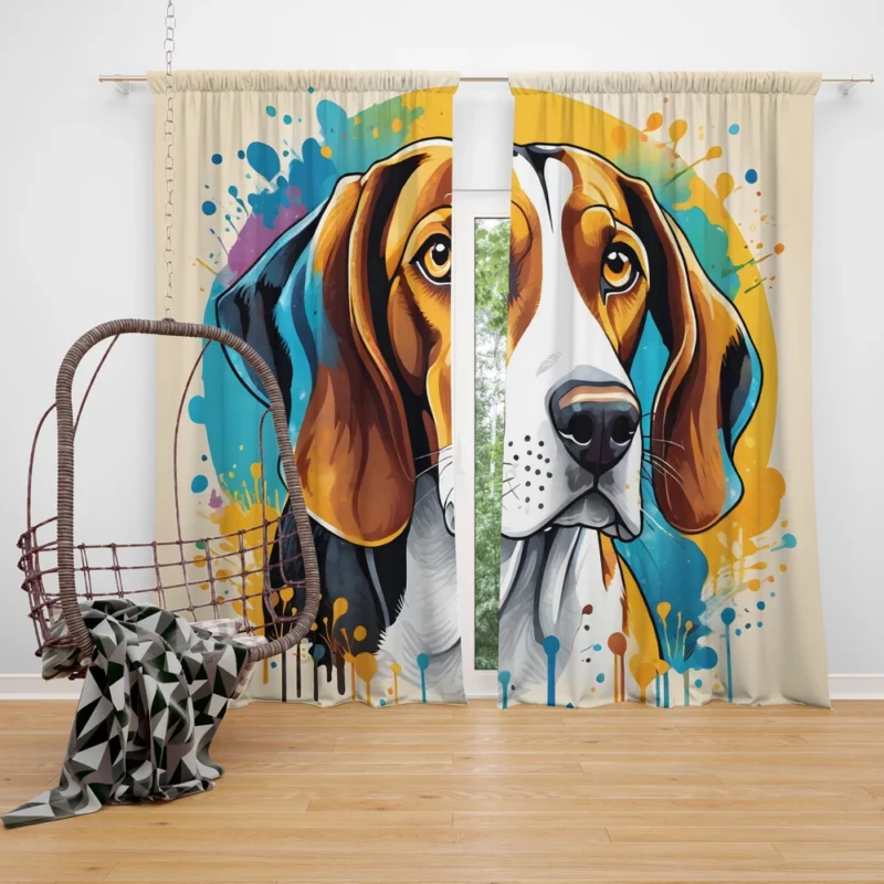 The Loyal Treeing Walker Coonhound Dog Curtain