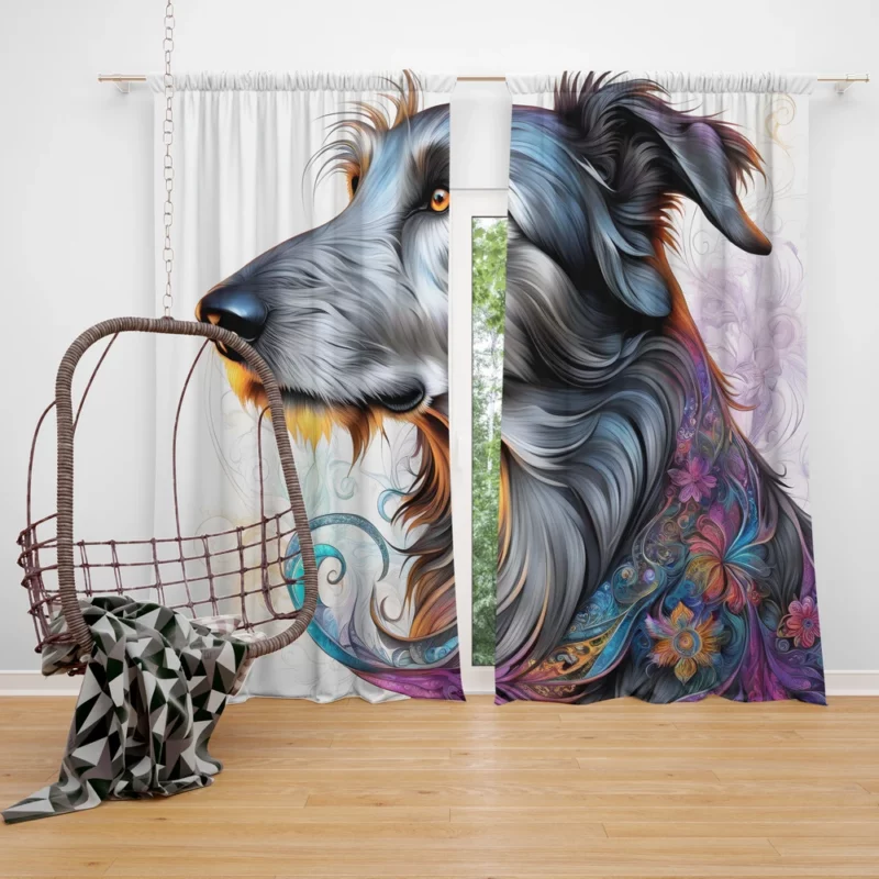 The Regal Scottish Deerhound Dog Curtain