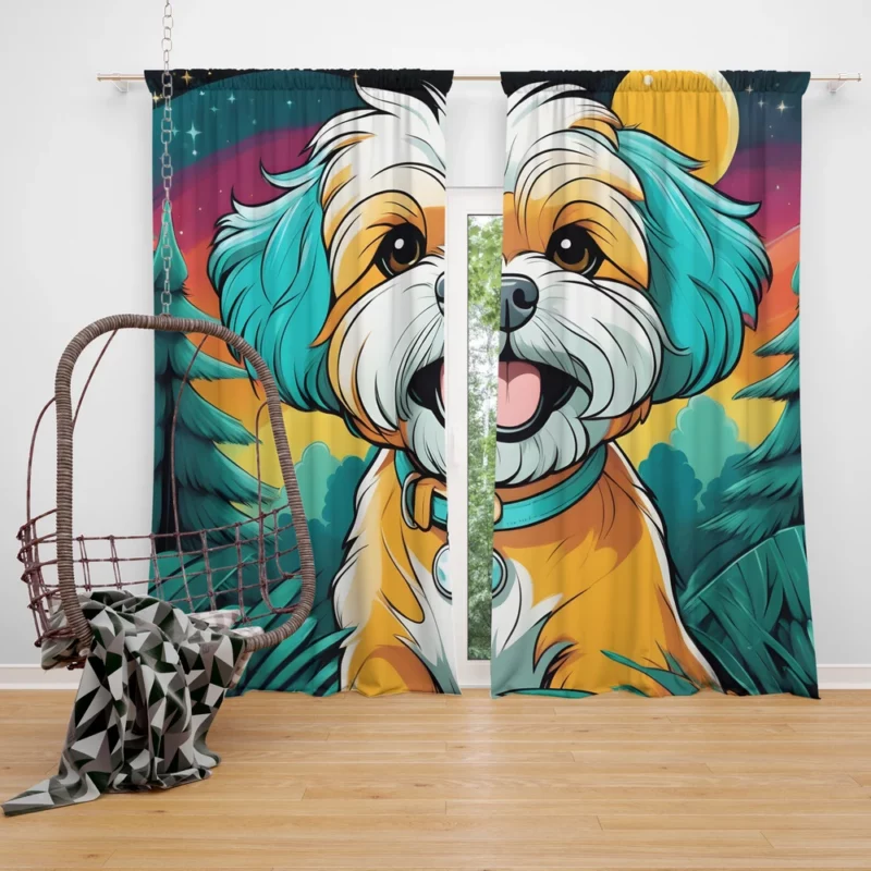 The Shih-Poo Wonder Energetic Dog Curtain