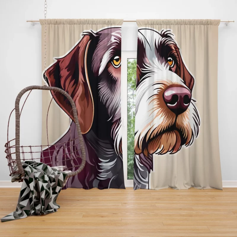 The Slovakian Wirehaired Pointer Elegance Faithful Dog Curtain