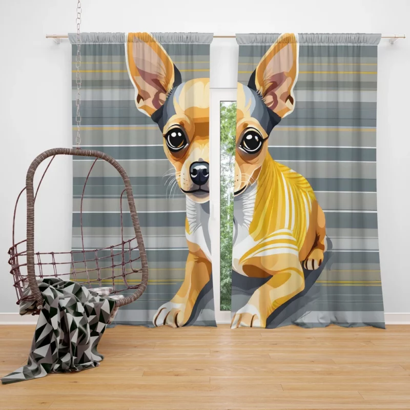 The Small and Elegant Russian Toy Terrier Dog Curtain