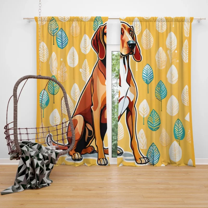 The Spirited Redbone Coonhound Dog Breed Curtain