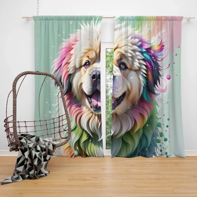 Tibetan Mastiff Majesty Loyal Guardian Dog Curtain