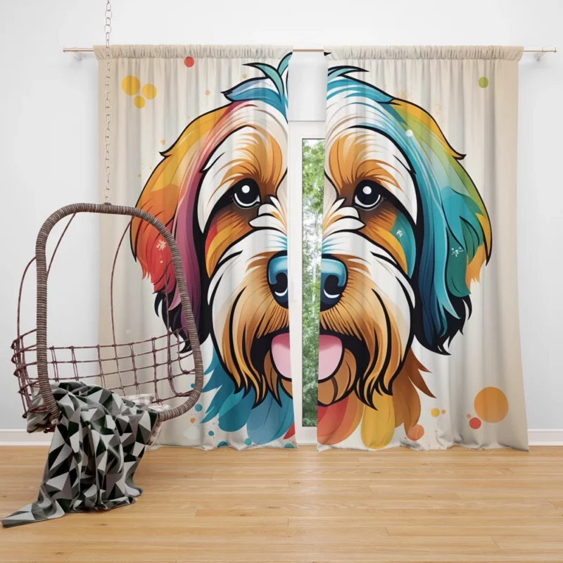 Tibetan Terrier Lively Loving Companion Dog Curtain