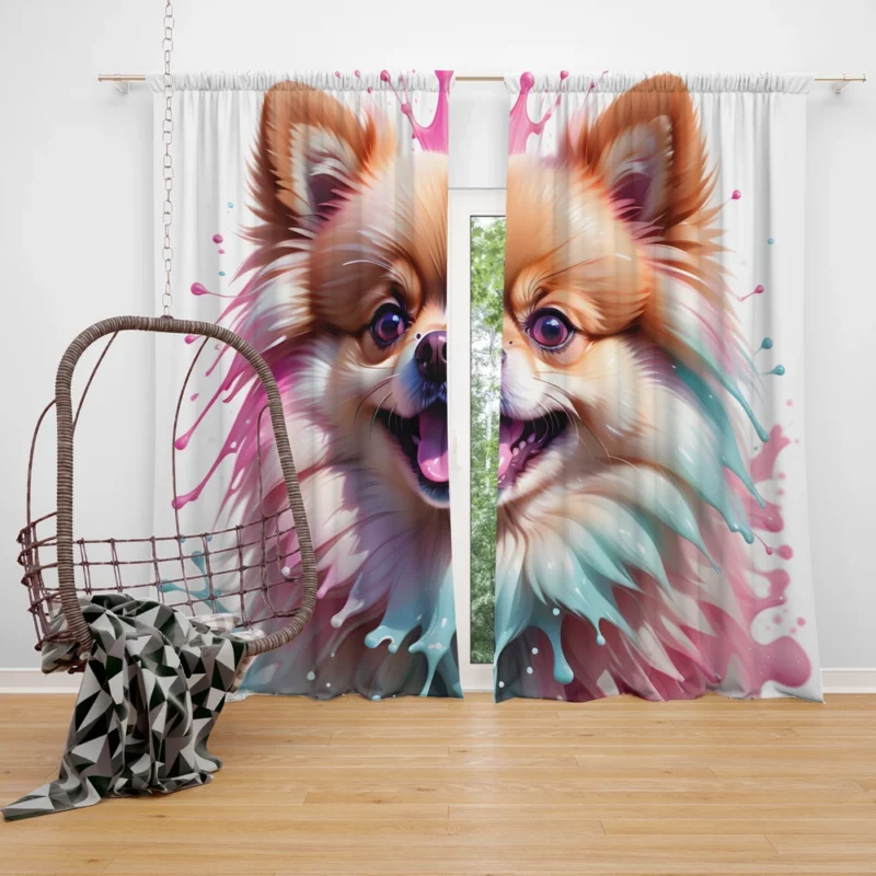 Tiny Titan Pomeranian Dog Wonder Curtain