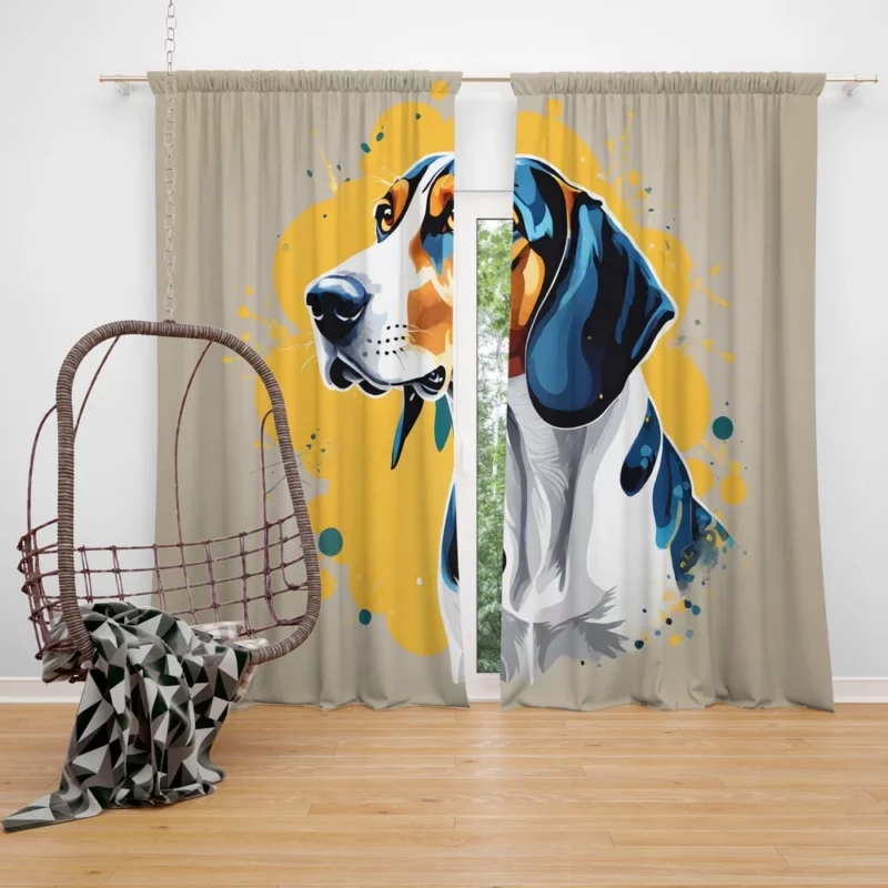 Tracker Beauty Treeing Walker Coonhound Dog Curtain