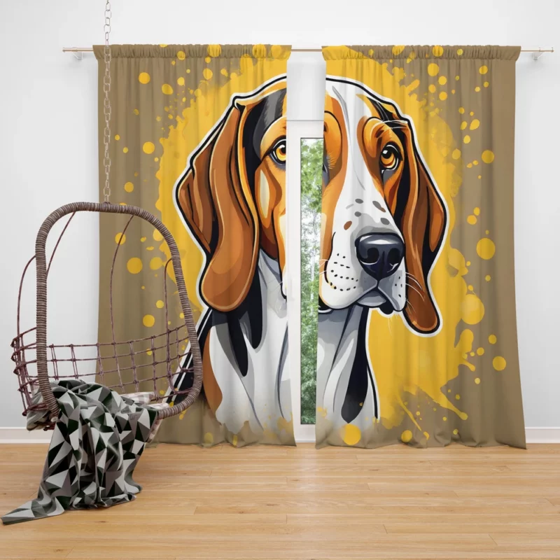 Wonder Devoted Treeing Walker Coonhound Curtain
