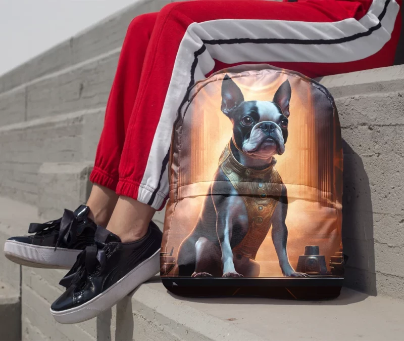 Adorable Boston Terrier Dog Charm Minimalist Backpack 1