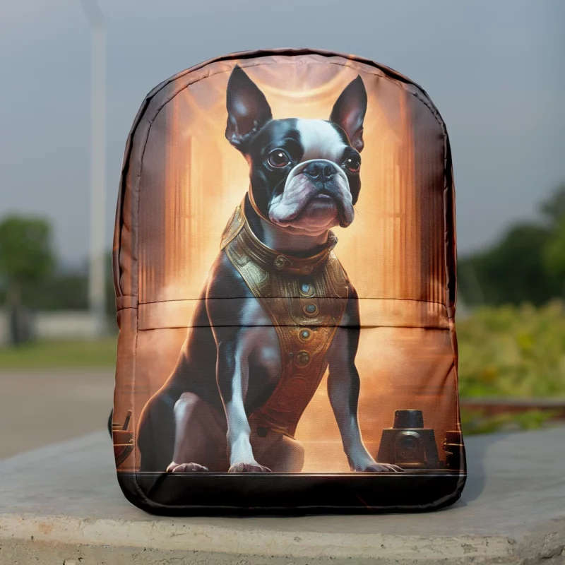 Adorable Boston Terrier Dog Charm Minimalist Backpack