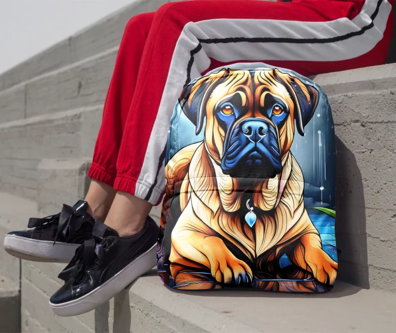 Bold Bullmastiff Canine Artistry Unleashed Minimalist Backpack 1