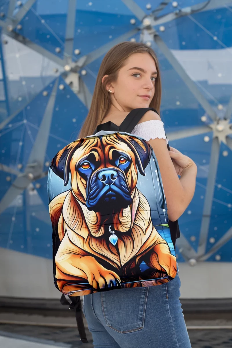 Bold Bullmastiff Canine Artistry Unleashed Minimalist Backpack 2