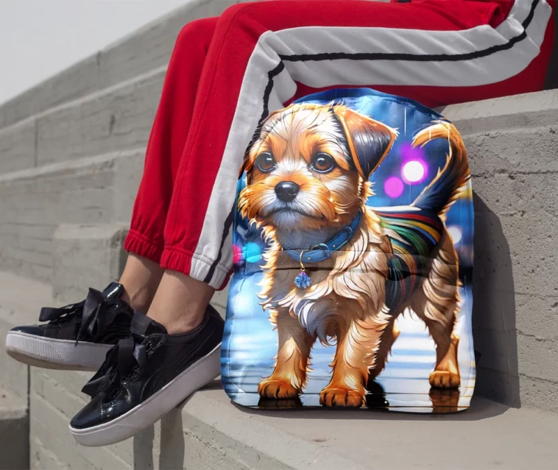 Border Terrier Dog Energetic Explorer Minimalist Backpack 1