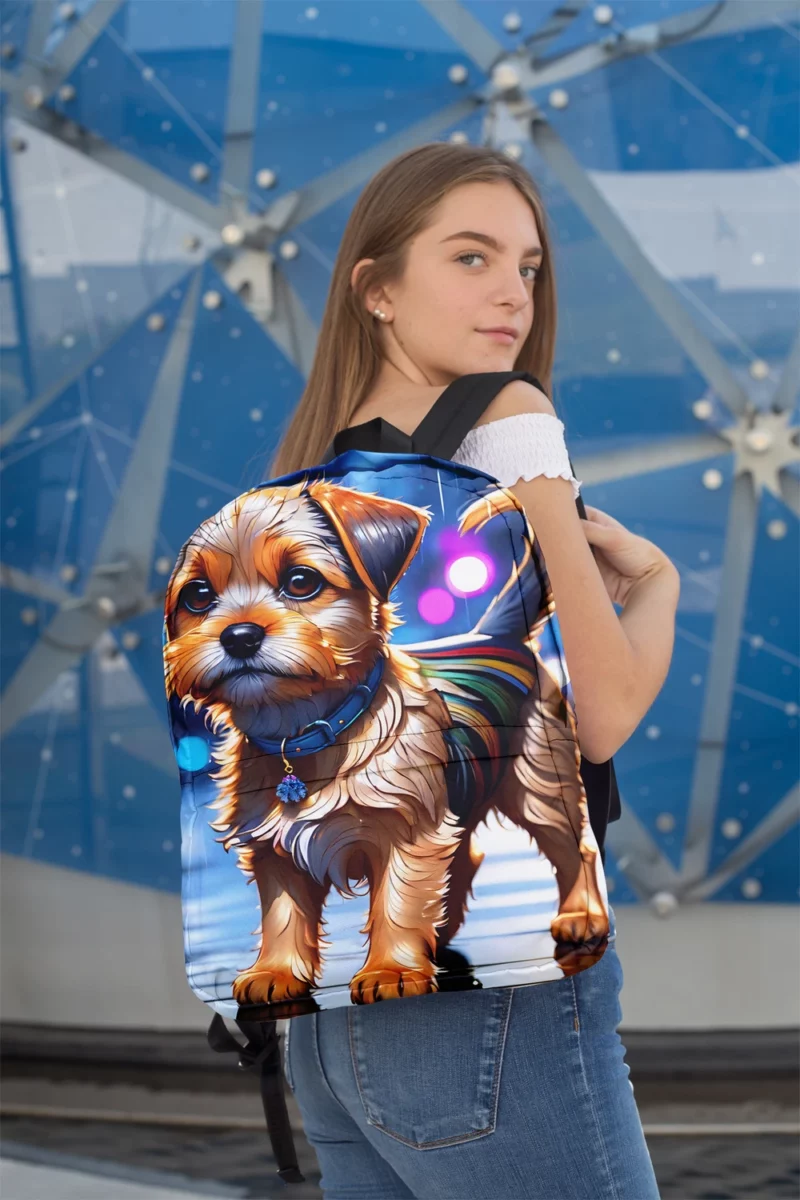 Border Terrier Dog Energetic Explorer Minimalist Backpack 2