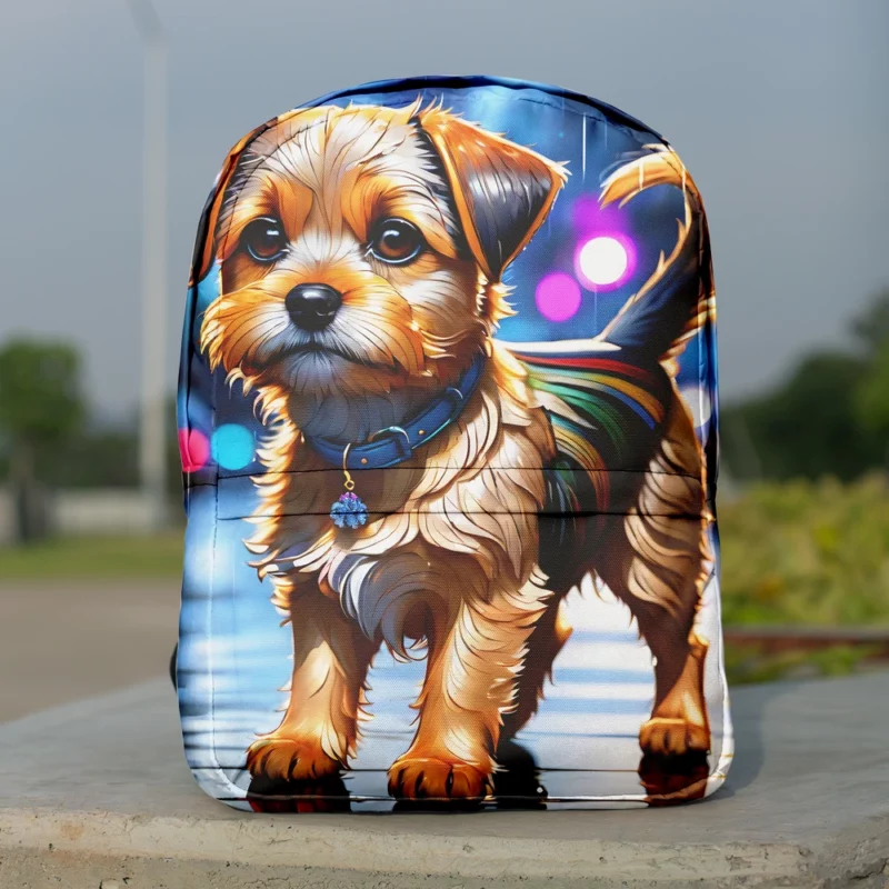 Border Terrier Dog Energetic Explorer Minimalist Backpack