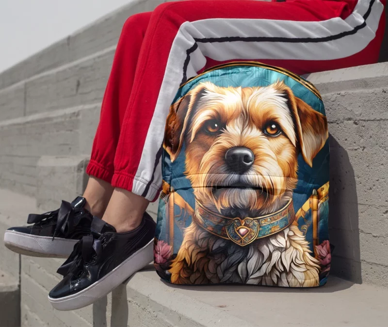 Border Terrier Dog Graceful Companion Minimalist Backpack 1