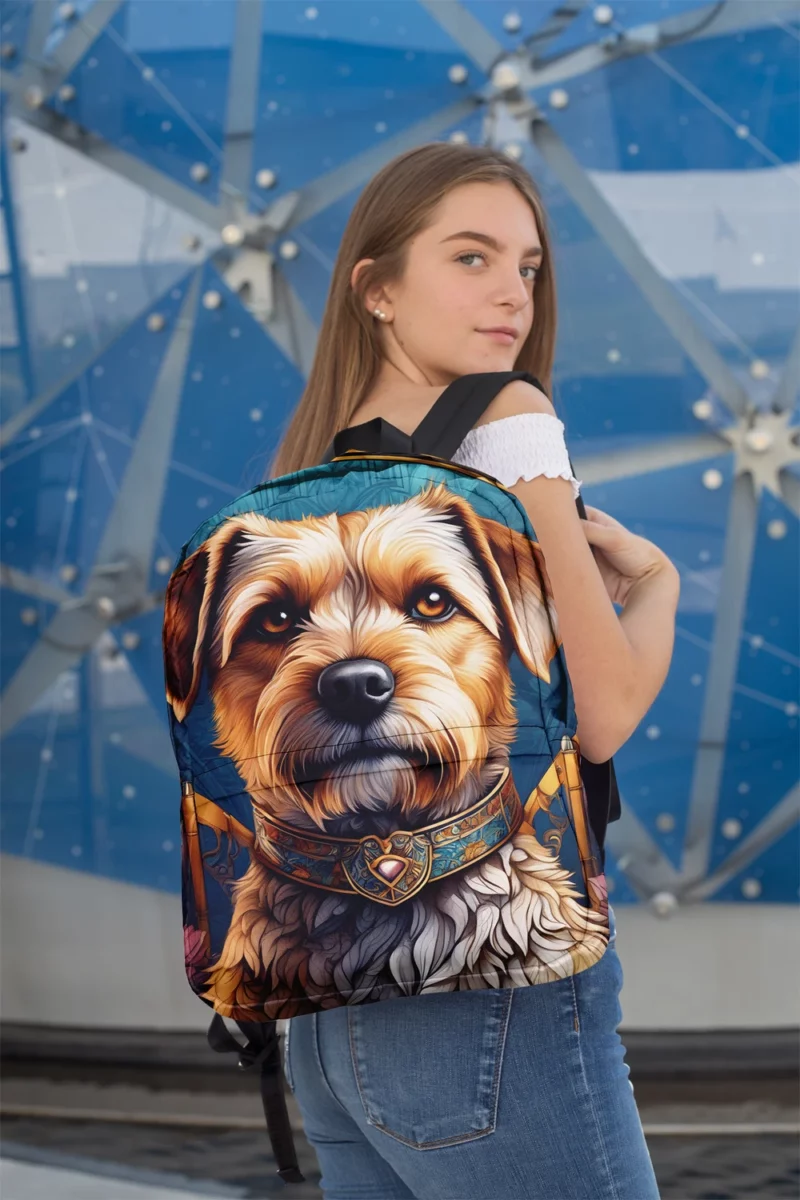 Border Terrier Dog Graceful Companion Minimalist Backpack 2