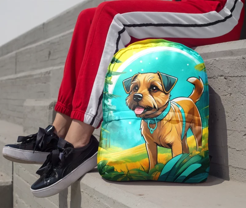 Border Terrier Dog Heritage Hound Minimalist Backpack 1