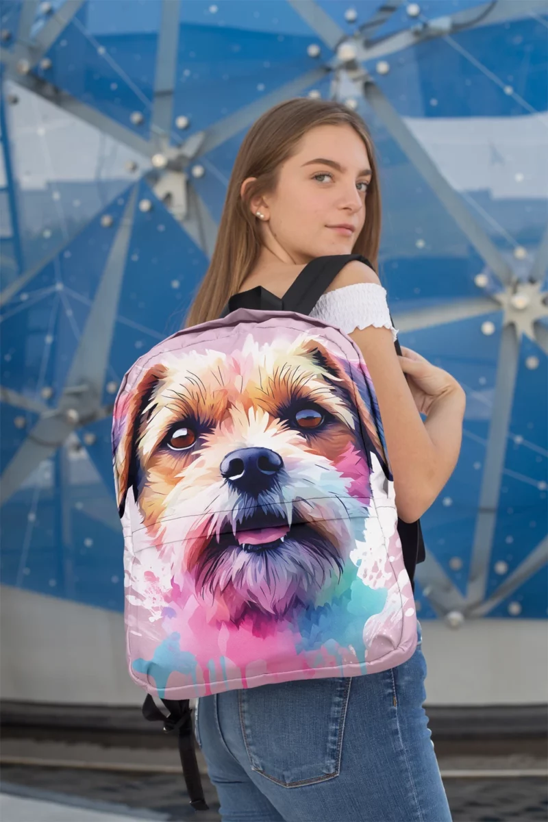 Border Terrier Dog Trusty Guardian Minimalist Backpack 2