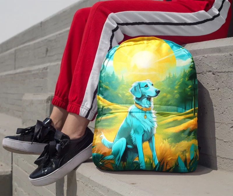 Borzoi Dog Elegant Explorer Minimalist Backpack 1