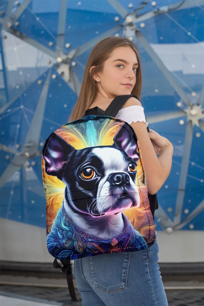 Boston Terrier Dog Energetic Explorer Minimalist Backpack 2