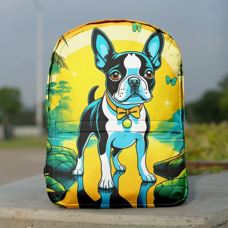 Boston Terrier Dog Trusty Friend Minimalist Backpack