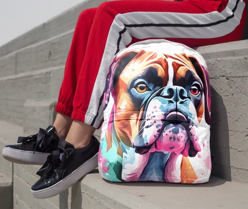 Boxer Dog Loyal Companion Minimalist Backpack 1