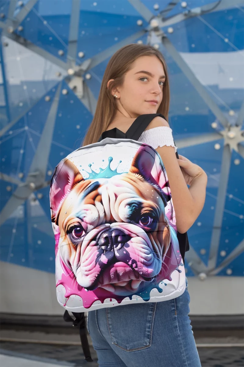 Brawny Bulldog Dog Canine Confidence Minimalist Backpack 2