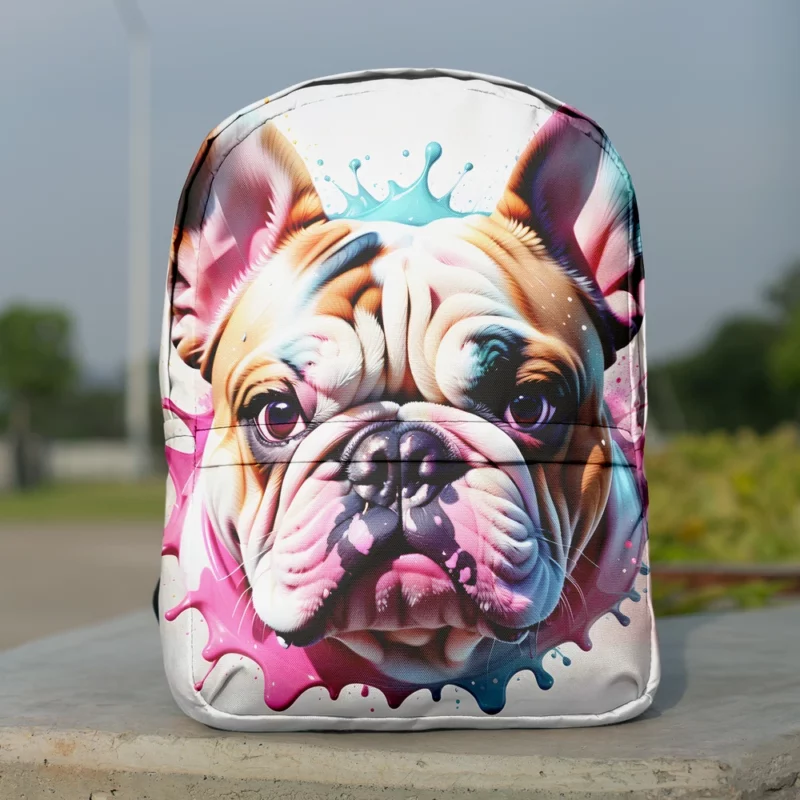 Brawny Bulldog Dog Canine Confidence Minimalist Backpack