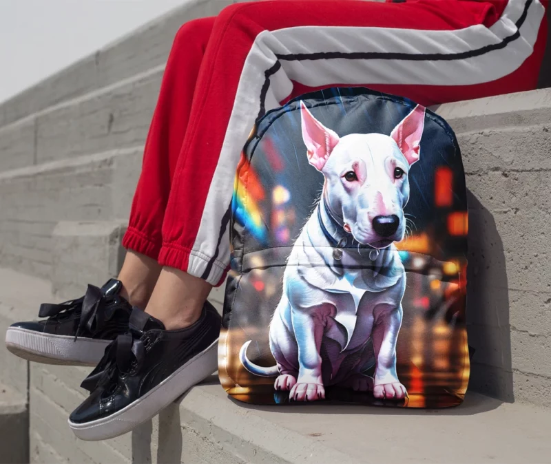 Bull Terrier Dog Dynamic Athlete Minimalist Backpack 1