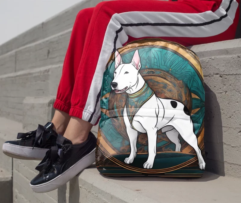 Bull Terrier Dog Graceful Companion Minimalist Backpack 1