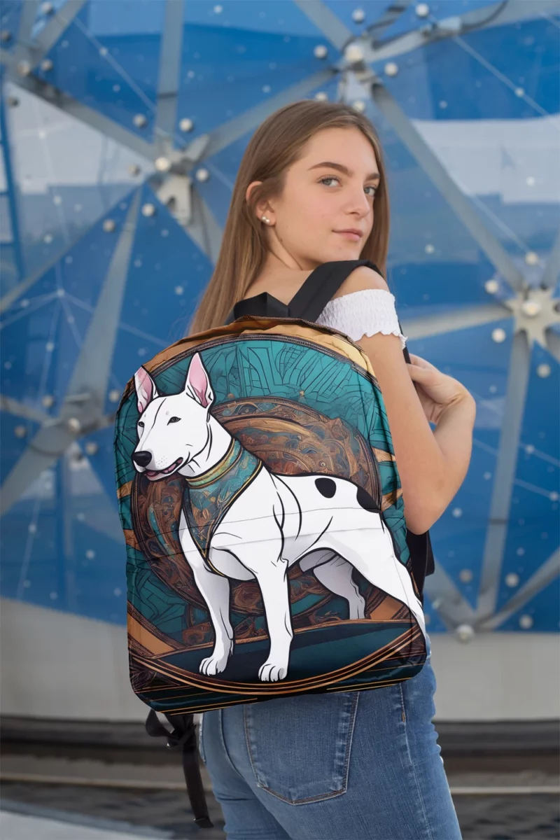 Bull Terrier Dog Graceful Companion Minimalist Backpack 2