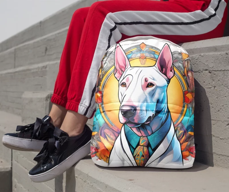 Bull Terrier Dog Sleek Athlete Minimalist Backpack 1