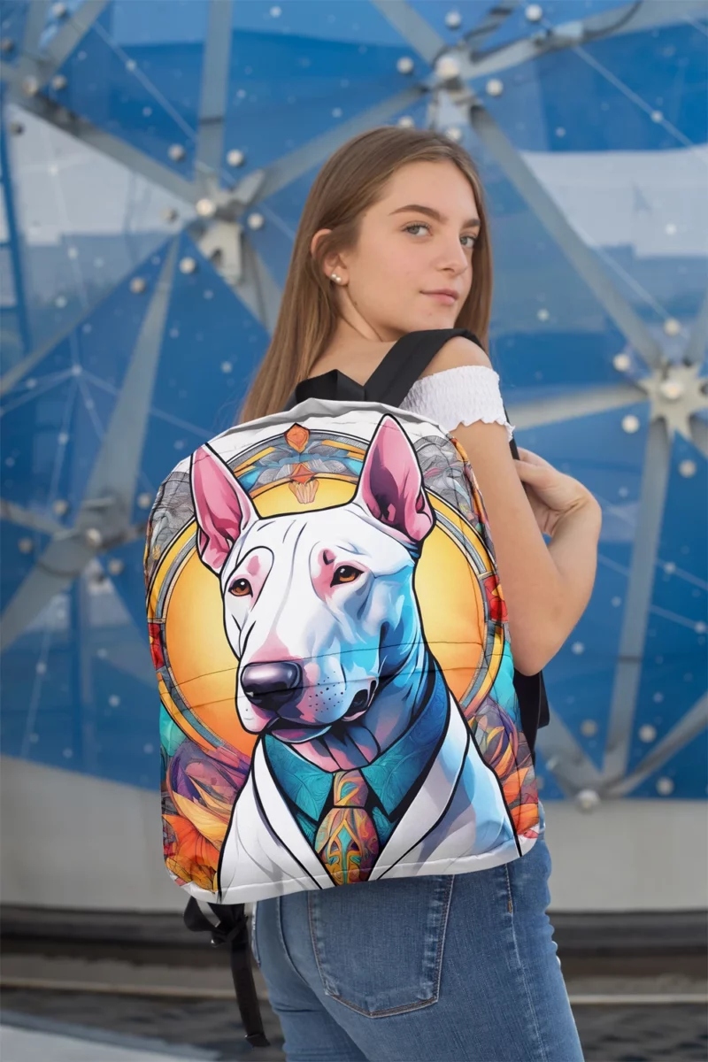 Bull Terrier Dog Sleek Athlete Minimalist Backpack 2
