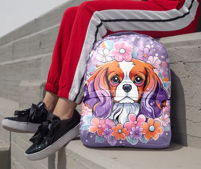 Cavalier King Charles Spaniel Elegance Dog Grace Minimalist Backpack 1