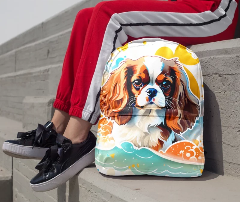 Cavalier King Charles Spaniel Love Dog Affection Minimalist Backpack 1